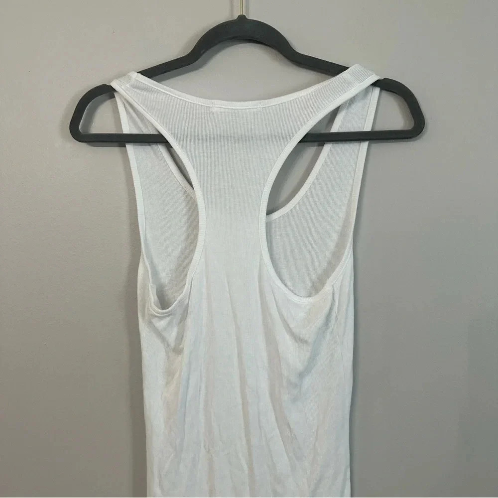 LaMade Revolve White Ribbed Racerback Lightweight Tanks NWOT - Picture 6 of 7